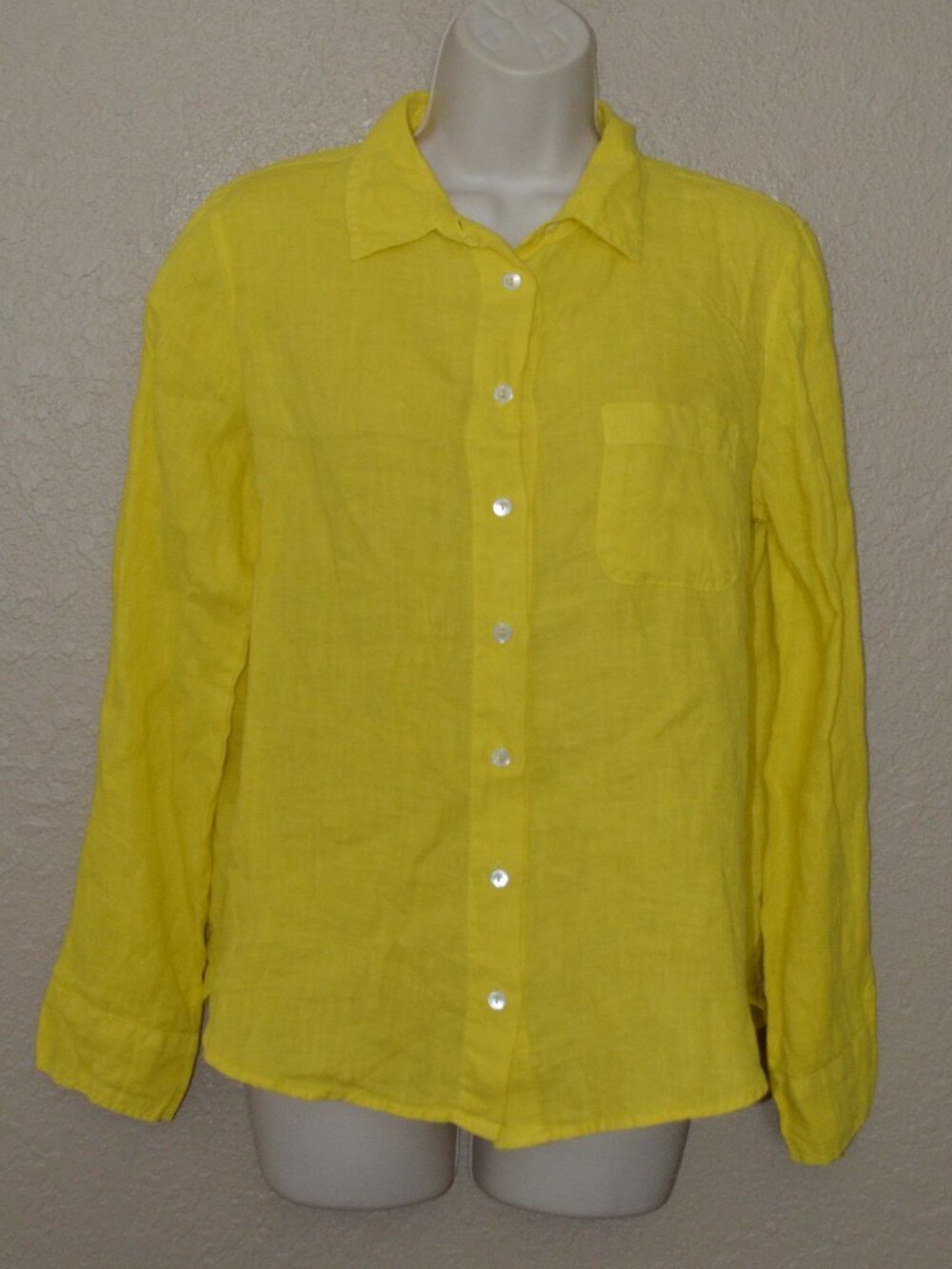 NWT $224 Sz XS Velvet Graham & Spencer Yellow Linen Blouse